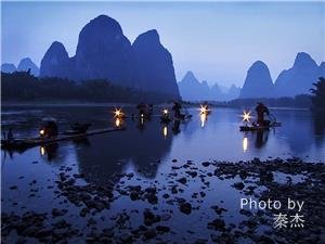 luces de pescador en Xingping