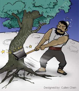 Wu Gang corta el árbol