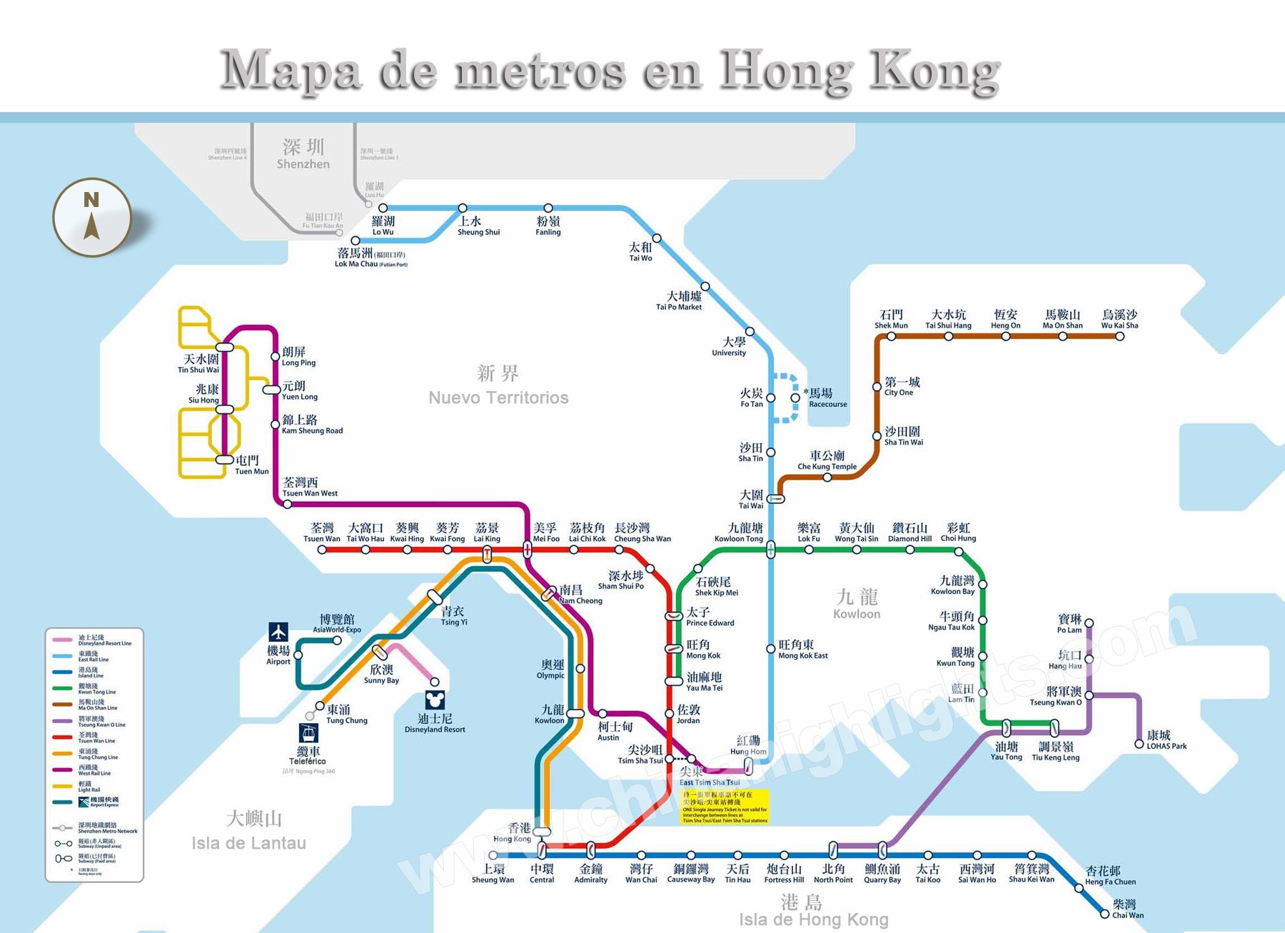 mapa de metros en hongkong