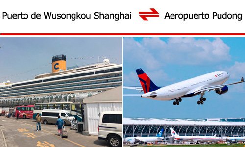 puerto de crucero de Wusongkou al aeropuerto de Pudong de Shanghai