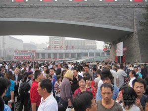 Estación de tren en la festival de primavera china